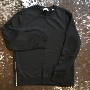 Vince French Terry Side Zip Crew